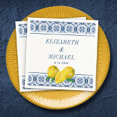 Wasserfarbe Lemon Italienische Hochzeit Serviette