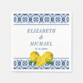 Wasserfarbe Lemon Italienische Hochzeit Serviette (Vorderseite)
