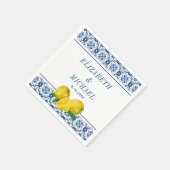 Wasserfarbe Lemon Italienische Hochzeit Serviette (Ecke)