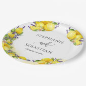 Wasserfarbe Lemon Lavender Boho Pappteller (Schrägansicht)