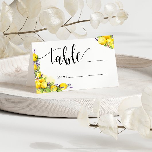 Wasserfarbe Lemon Lavender Boho Tischnummer Beratu Platzkarte