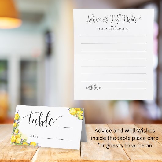 Wasserfarbe Lemon Lavender Boho Tischnummer Beratu Platzkarte