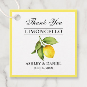 Wasserfarbe Lemon Limoncello Geschenkanhänger