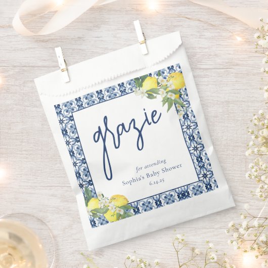 Wasserfarbe Lemon Positano Babydusche Geschenktütchen (Ausgeschnitten)