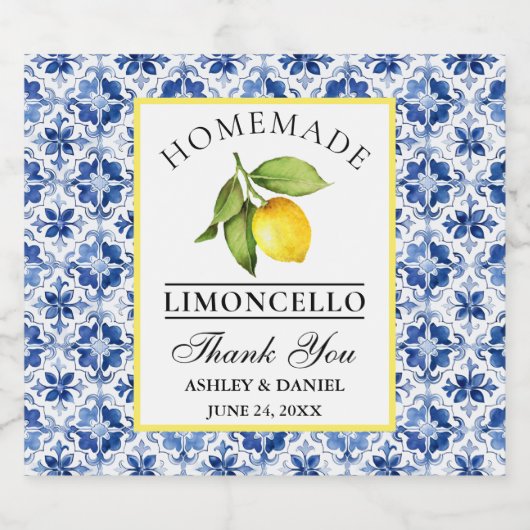 Wasserfarbe Lemon Schaumweinetikett (Einzelnes Label)