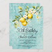 Wasserfarbe Lemon Thema 30. Geburtstag Einladung (Vorne/Hinten)