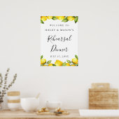 Wasserfarbe Lemon Thema Begrüßungszeichen Poster (Küche)