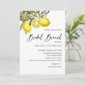 Wasserfarbe Lemon Thema Bridal Brunch Einladung (Stehend Vorderseite)