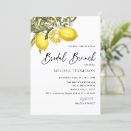 Wasserfarbe Lemon Thema Bridal Brunch Einladung