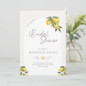 Wasserfarbe Lemon Thema Bridal Dusche Einladung (Stehend Vorderseite)