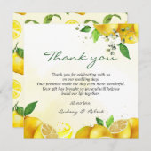 Wasserfarbe Lemon Vielen Dank Hinweis Dankeskarte (Vorne/Hinten)