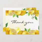 Wasserfarbe Lemon Vielen Dank Hinweis Dankeskarte (Vorne/Hinten)