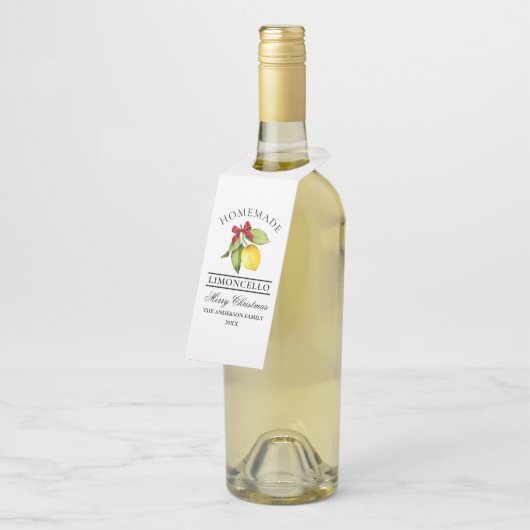 Wasserfarbe Lemon Weihnachten Flaschenanhänger (Angewinkelt)