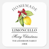 Wasserfarbe Lemon Weihnachten Quadratischer Aufkleber (Vorderseite)