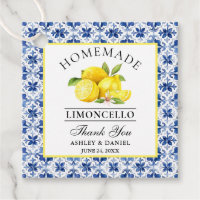 Wasserfarbe Lemons Blue Tile Limoncello Danke