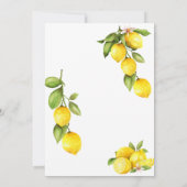 Wasserfarbe Lemons Bridal Brunch Typografie Einladung (Rückseite)