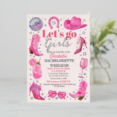 Wasserfarbe Letzte Rodeo Junggeselinnen-Abschied W Folieneinladung (Stehend vorne)