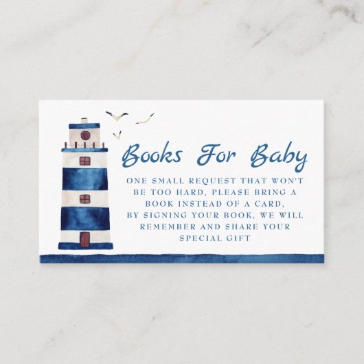 Wasserfarbe Leuchtturm Kinderdusche Buchungsanfrag Begleitkarte (Vorderseite)