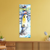Wasserfarbe - Leuchtturm Leinwanddruck (Insitu (Wohnzimmer))