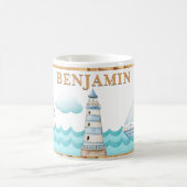 Wasserfarbe Leuchtturm Sailboote Tasse (Mittel)