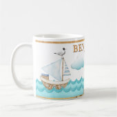 Wasserfarbe Leuchtturm Sailboote Tasse (Links)