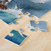 Wasserfarbe Leuchtturm Stormy Weather Puzzle (Seite)