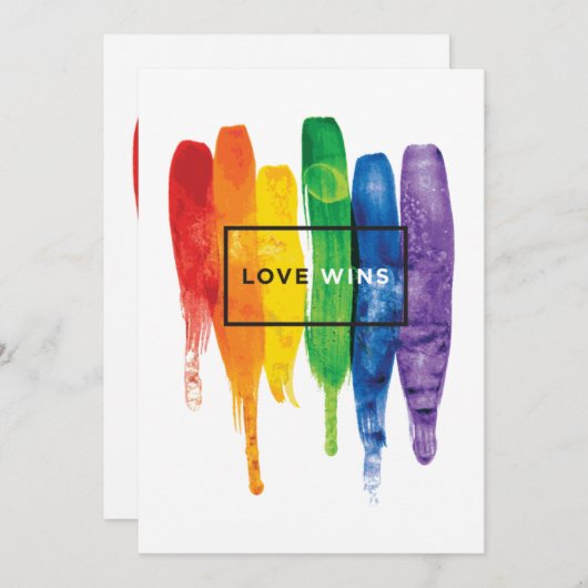 Wasserfarbe LGBT Liebe gewinnt Regenbogenfarbe Typ Einladung (Vorne/Hinten)