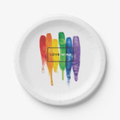 Wasserfarbe LGBT Liebe gewinnt Regenbogenfarbe Typ Pappteller (Vorderseite)