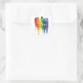 Wasserfarbe LGBT Liebe gewinnt Regenbogenfarbe Typ Quadratischer Aufkleber (Tasche)