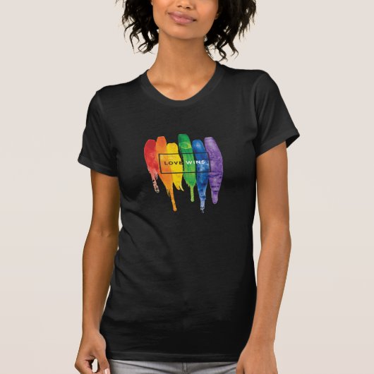 Wasserfarbe LGBT Liebe gewinnt Regenbogenfarbe Typ T-Shirt (Vorderseite)