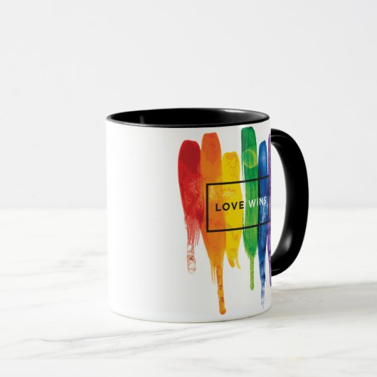Wasserfarbe LGBT Liebe gewinnt Regenbogenfarbe Typ Tasse (VorderseiteRechts)