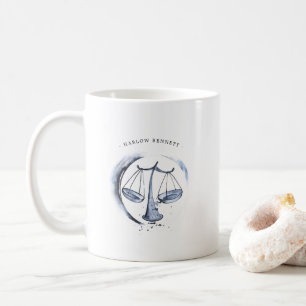 Wasserfarbe Libra Astrologie   Monogramm Kaffeetasse