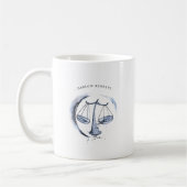 Wasserfarbe Libra Astrologie | Monogramm Kaffeetasse (Links)