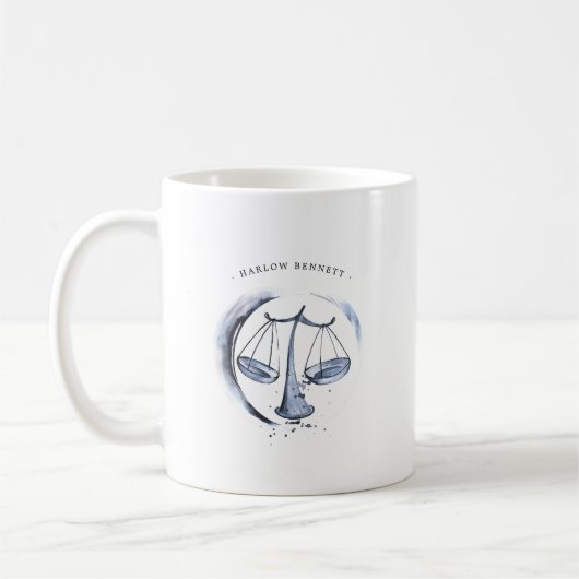 Wasserfarbe Libra Astrologie | Monogramm Kaffeetasse (Links)