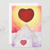 Wasserfarbe Liebe im Herzen der Berge Einladung (Vorne/Hinten)