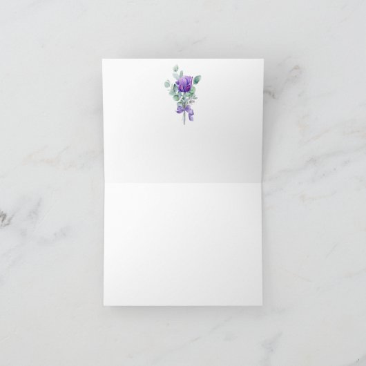 Wasserfarbe Lila Anemone Greenery Danke (Innenseite)