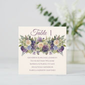 Wasserfarbe Lila Blume Bouquet-Wedding- Einladung (Stehend Vorderseite)