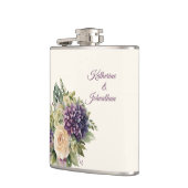 Wasserfarbe Lila Blume Bouquet-Wedding- Flachmann (Links)