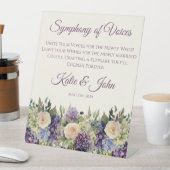 Wasserfarbe Lila Blume Bouquet-Wedding- Sockelschild (In Situ)