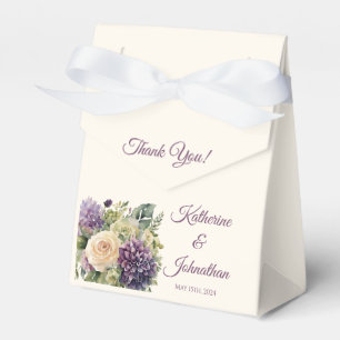 Wasserfarbe Lila Blume Bouquet-Wedding Vielen Dank Geschenkschachtel