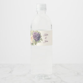 Wasserfarbe Lila Blume Bouquet-Wedding- Wasserflaschenetikett