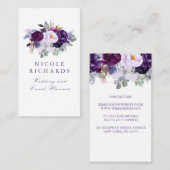 Wasserfarbe Lila Blumen Elegante Bohemisch Visitenkarte (Vorne/Hinten)