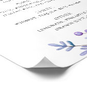 Wasserfarbe lila Blumengetränke Hochzeitsgetränke Poster (Ecke)