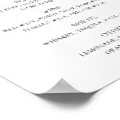 Wasserfarbe lila Blumengetränke Hochzeitsgetränke Poster (Ecke)