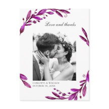 Wasserfarbe lila Blumenhochzeit Foto Vielen Dank