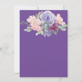 Wasserfarbe Lila Blütenblüte Rustikale Hochzeit Einladung (Rückseite)