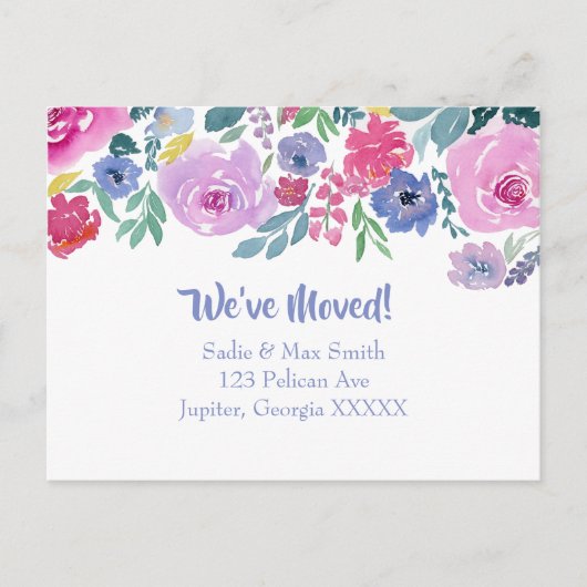 Wasserfarbe Lila Blütenwerbung Ankündigung (Vorderseite)