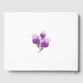 Wasserfarbe Lila Calla Lily Floral Hochzeit Gästebuch (Rückseite)