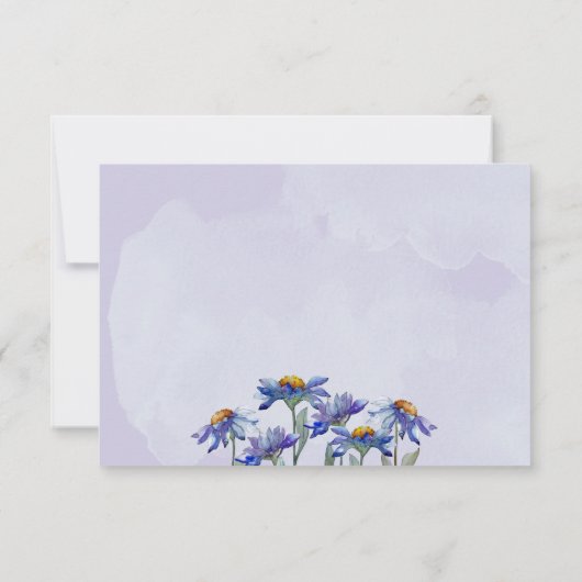 Wasserfarbe Lila Daisy Moderne Hochzeit / Veransta RSVP Karte (Rückseite)