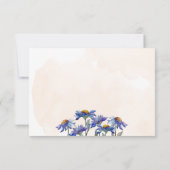 Wasserfarbe Lila Daisy Peach Rustic Wedding RSVP Karte (Rückseite)